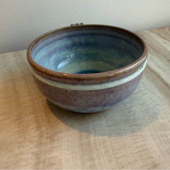 Handcrafted Ceramic Soup Mug in Blue and Brown by Iris Minc - Picture 8 of 11